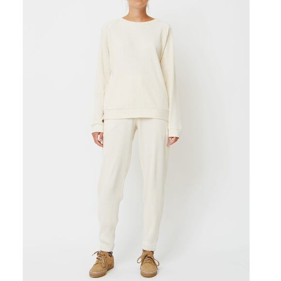 Baserange Basic Sweatshirt + Sweatpants Set Off White Small $268 Organic Cotton - Picture 4 of 16